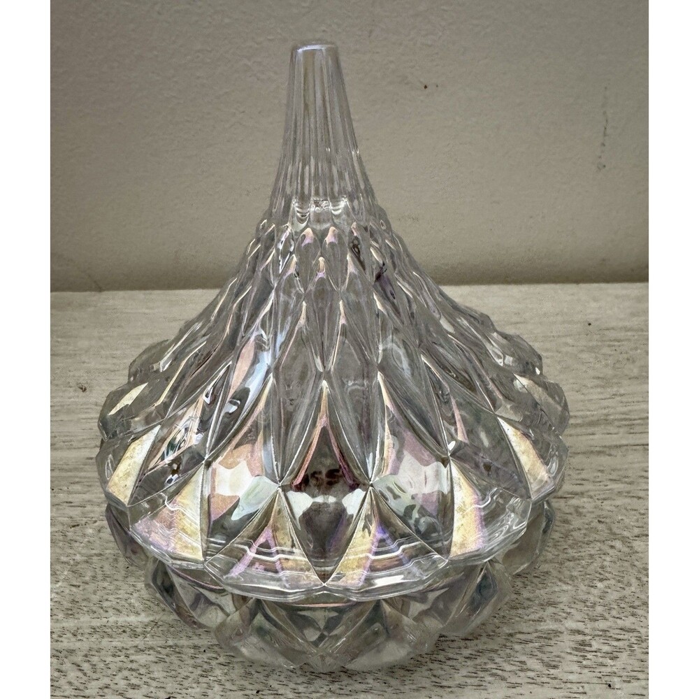 Godinger Shannon Crystal Hershey's Kisses Covered Candy Dish Trinket Iridescent